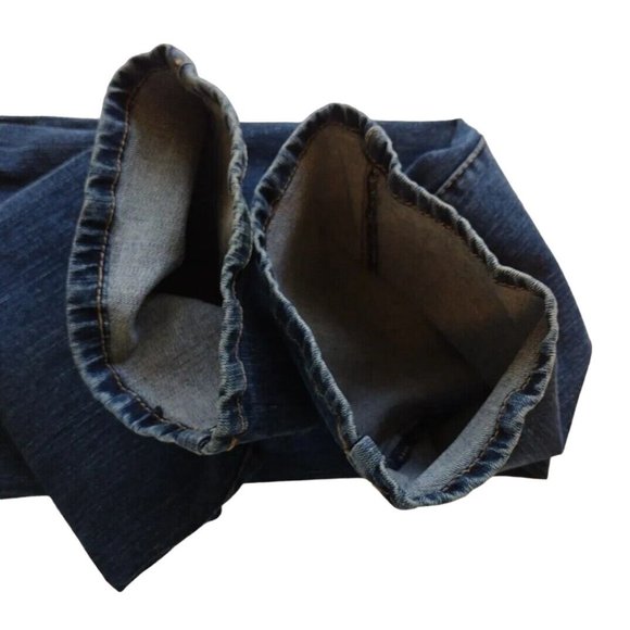 Aura Jeans Womens 8 Petite Short Rise Embroidered Straight - Picture 13 of 16